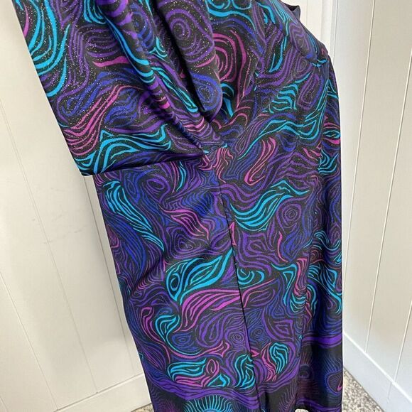 A Touch of Class Clothing Womens L/XL Tunic Top Purple Square Neck 3/4 Sleeves - Picture 5 of 13